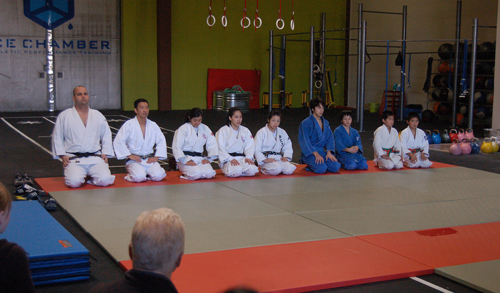 EBJI Members giving a judo demonstration at Ice Chamber